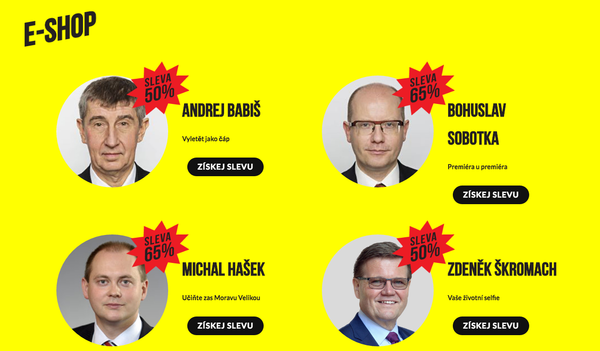Otevírá se první e-shop s politickou mocí v ČR! Nakupujte vliv, dokud to jde jednoduše.