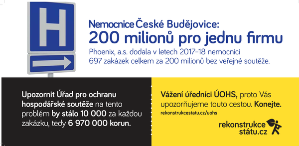 Nemocnice České Budějovice utrácí stovky milionů bez výběrového řízení. Informovat ÚOHS je však příliš drahé